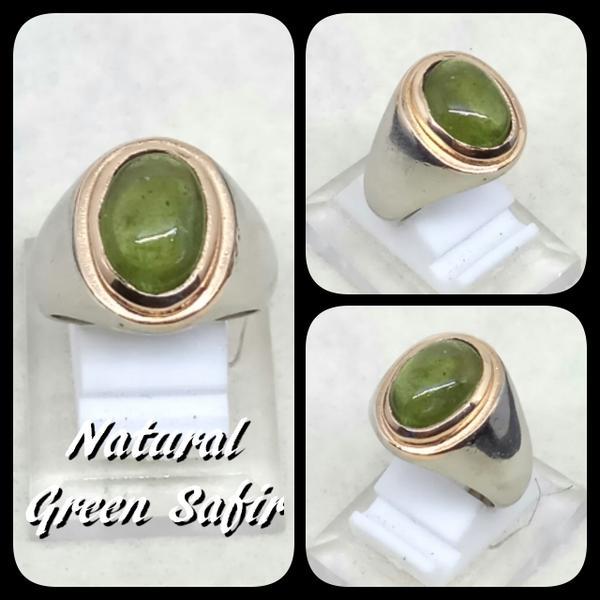 NEW PROMO Perhiasan Aksesoris CINCIN BATU AKIK PERMATA NATURAL GREEN SAFIR SHAPPIRE HIGH QUALITY Murah