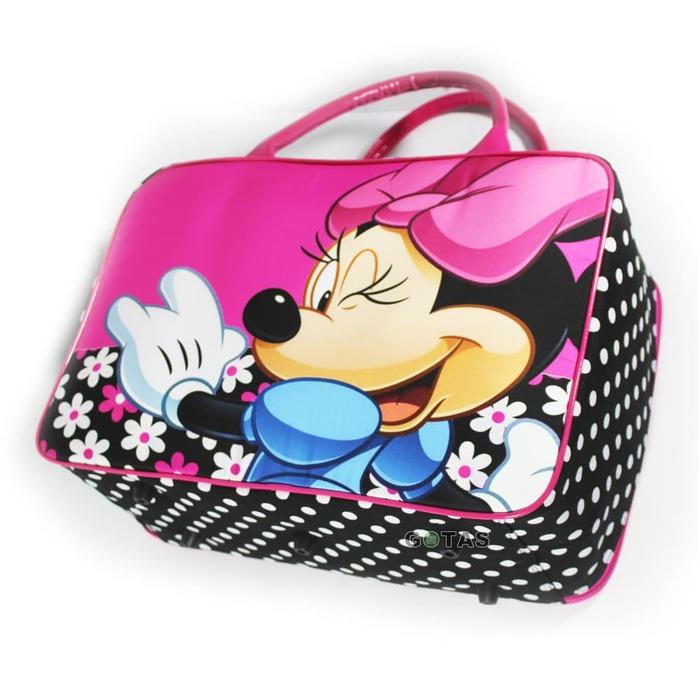 Travel Bag Koper Tas Kanvas Mickey Minnie Hitam Pink Ukuran Besar Januari 2019 - 4 Travel Bag Koper Tas Kanvas Mickey Minnie Hitam Pink Ukuran Besar - 4