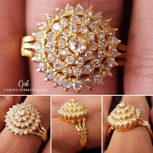 New Cincin Emas 3.50 Gram Berlian Banjar 0.70 Carat Fashion Wanita