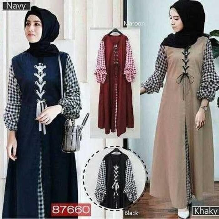Baju Muslim Modern SOIMAH DRESS Bahan BALOTELI MIX KATUN GAMIS WANITA TERBARU 2020 Modern Remaja Gamis Wanita Murah Gamis Wanita Jumbo