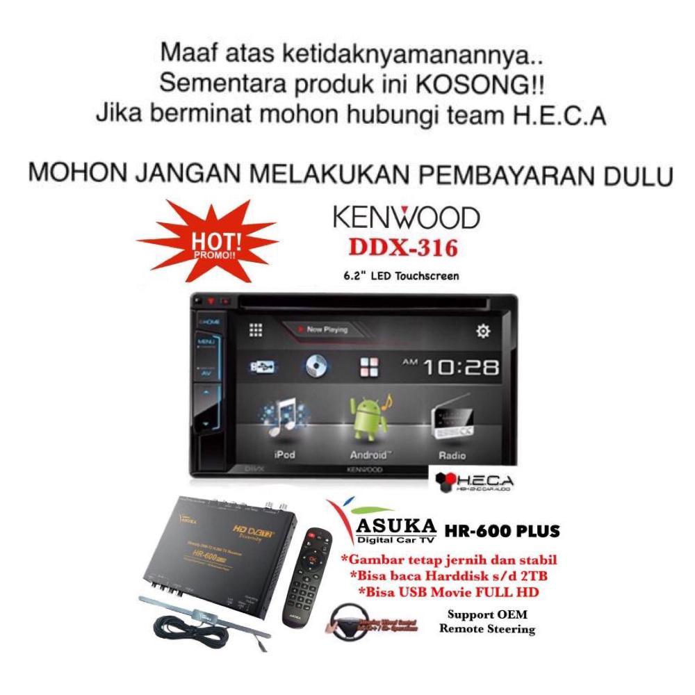 PAKET PROMO Kenwood DDX-316 Head Unit Double Din Tape Mobil & ASUKA HR-600 TV Tuner Digital
