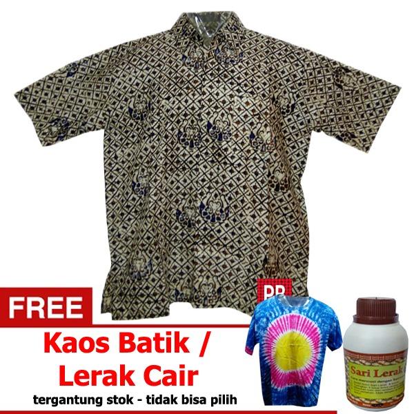 Pasar Beringharjo Fashion Baju Kemeja Hem Atasan Katun Batik Pria Dewasa Kerja Kantor Kasual - Seragam Sarimbit Couple Keluarga Murah - Lengan Pendek Non Furing - Terbaru Modern - Muslim Cendana 8
