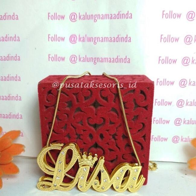 Jual Kalung Nama Gold Lapis emas 24 karat bisa cetak sesuai nama