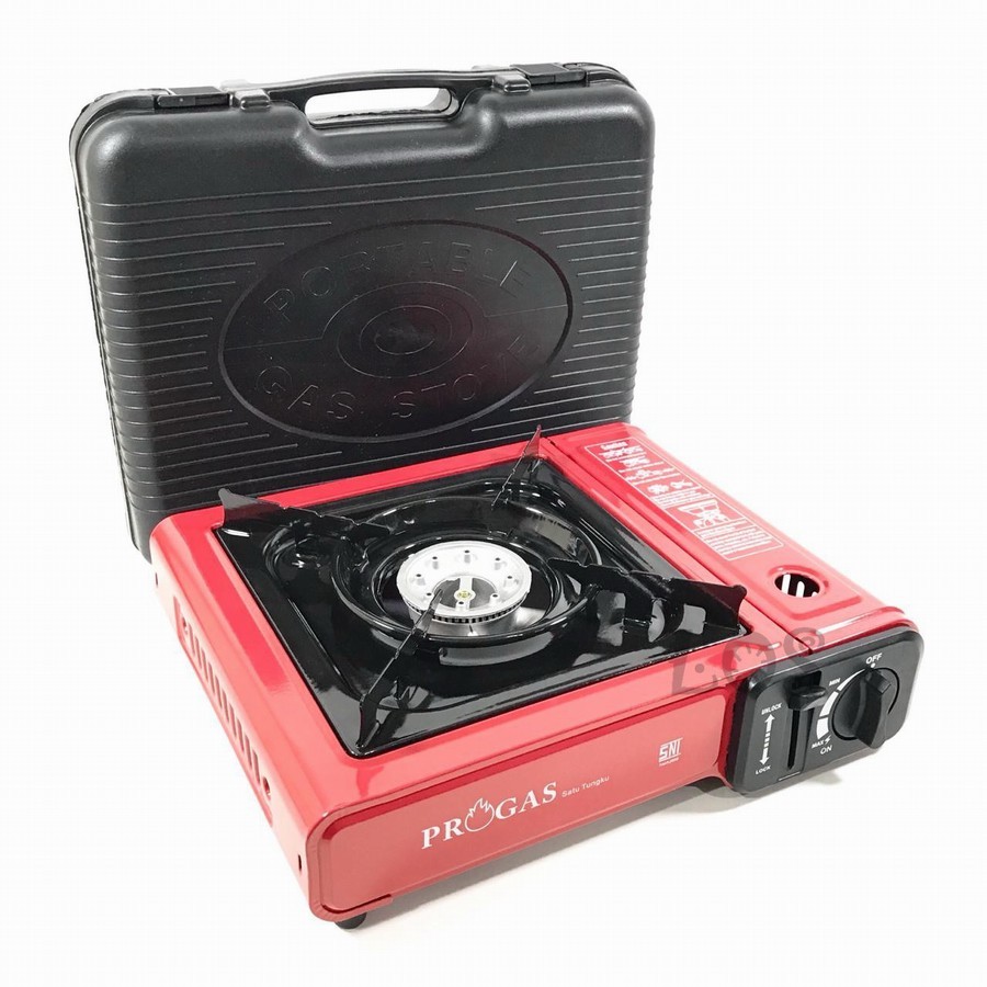 KOMPOR PORTABLE PROGAS BIASA (MERAH)