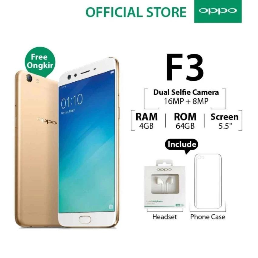 Oppo F3 Plus 4GB/64GB Gold – Smartphone Dual Selfie Camera (Garansi Resmi Oppo Indonesia, , Free Ongkir)