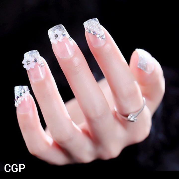 Wedding Party Fake Nails-kuku Palsu Pernikahan-aksesoris Kuku Dan Nailart(di Kirim Sesuai Warna Dan Model Gambar) Januari 2019 - 2 wedding party fake nails-kuku palsu pernikahan-aksesoris kuku dan nailart(di kirim sesuai warna dan model gambar) - 2