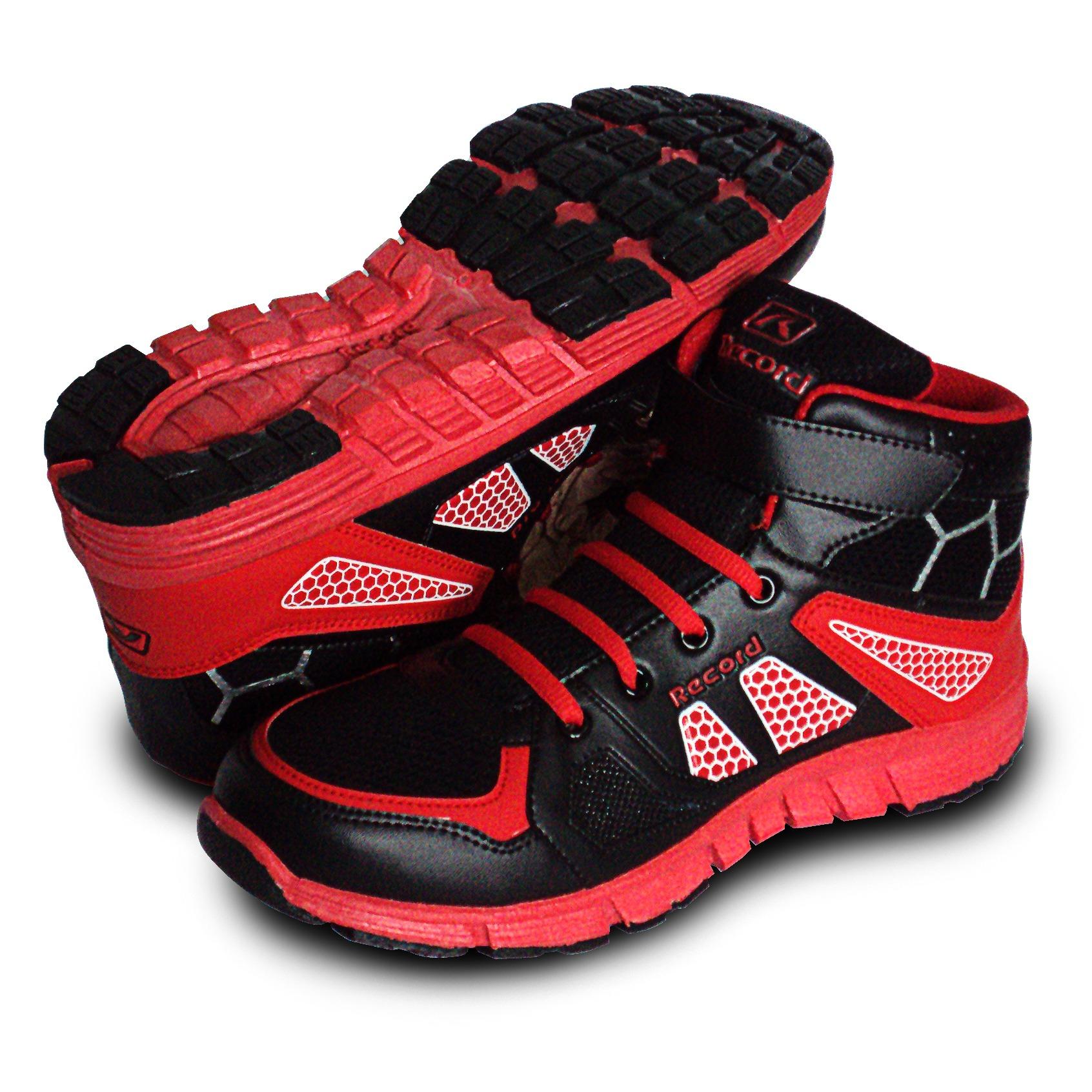 Record Maldives Sepatu Boots - Black Red
