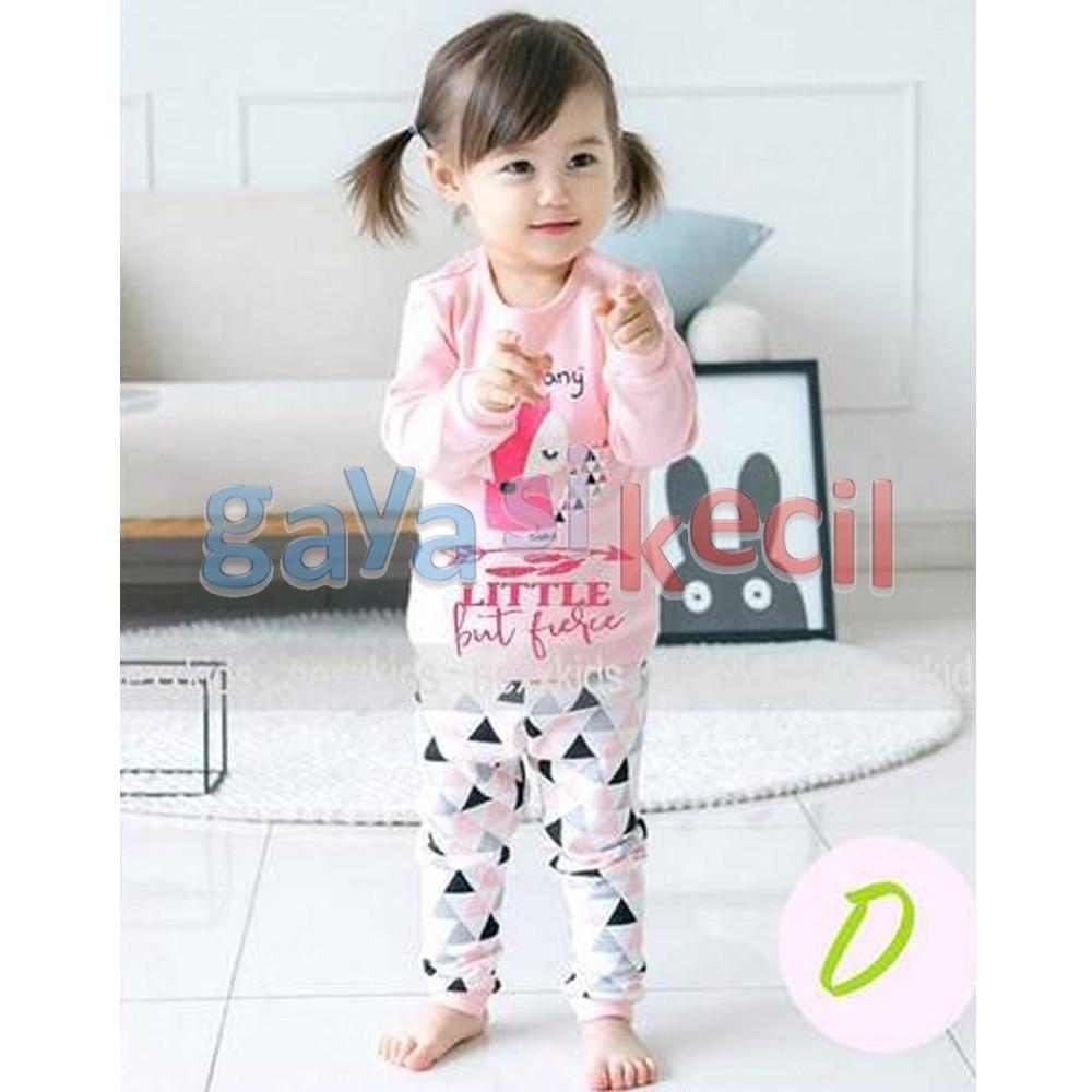 Gaya Si Kecil Piyama Anak Bayi Cewek Perempuan Fox Pink size 6BLN-3TH