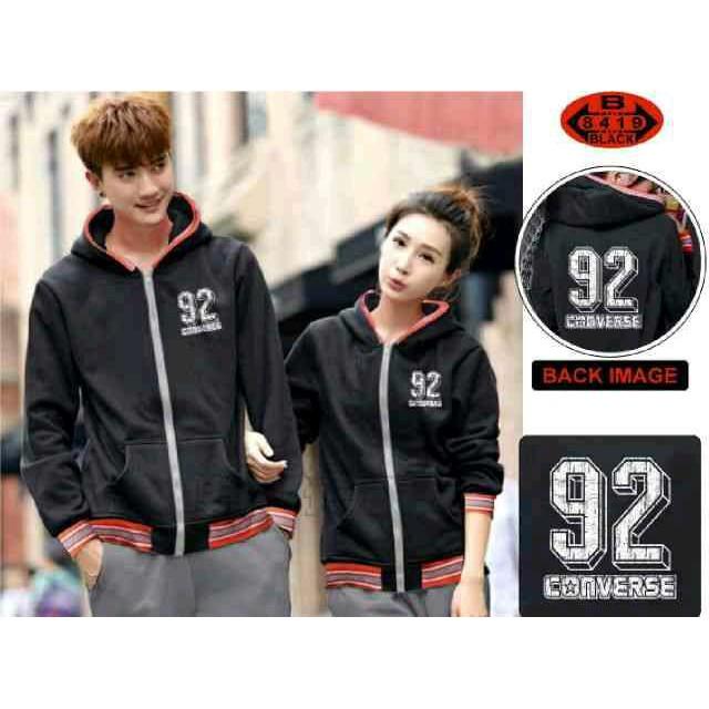 Cp Jkt Converse Black Jaket Couple Pasangan Terbaru LT