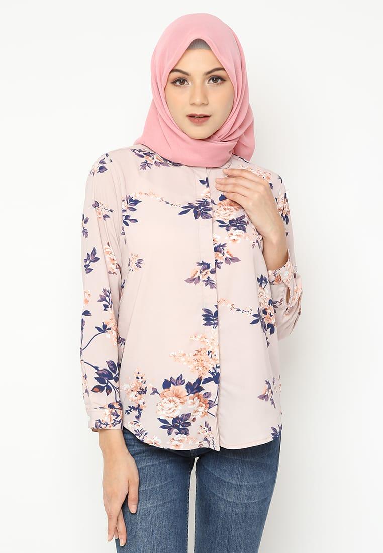 Kemeja basic Motif Blouse Fashion Wanita kemeja basic motif fashion blouse wanita