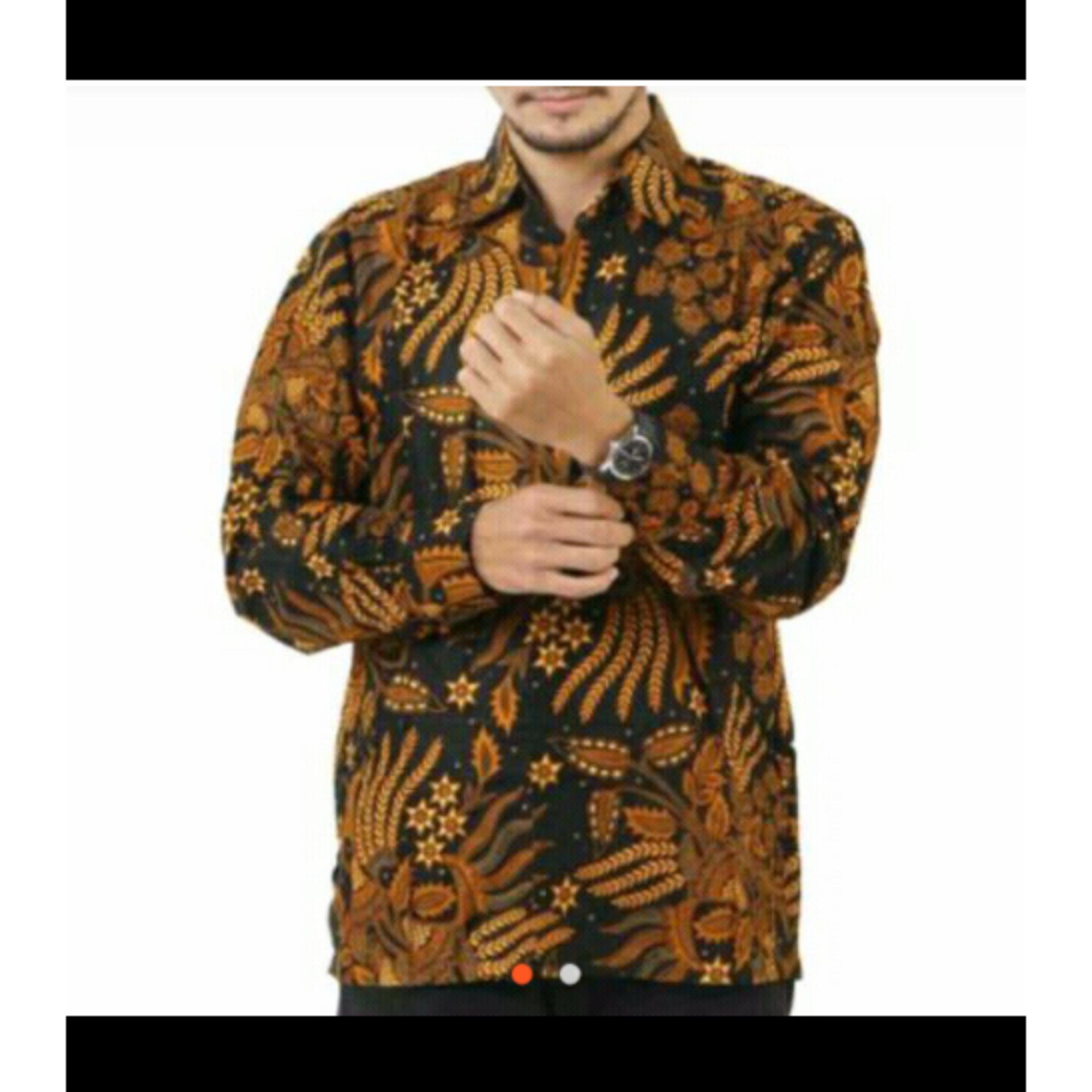 Keden/kemeja panjang batik sogan pria