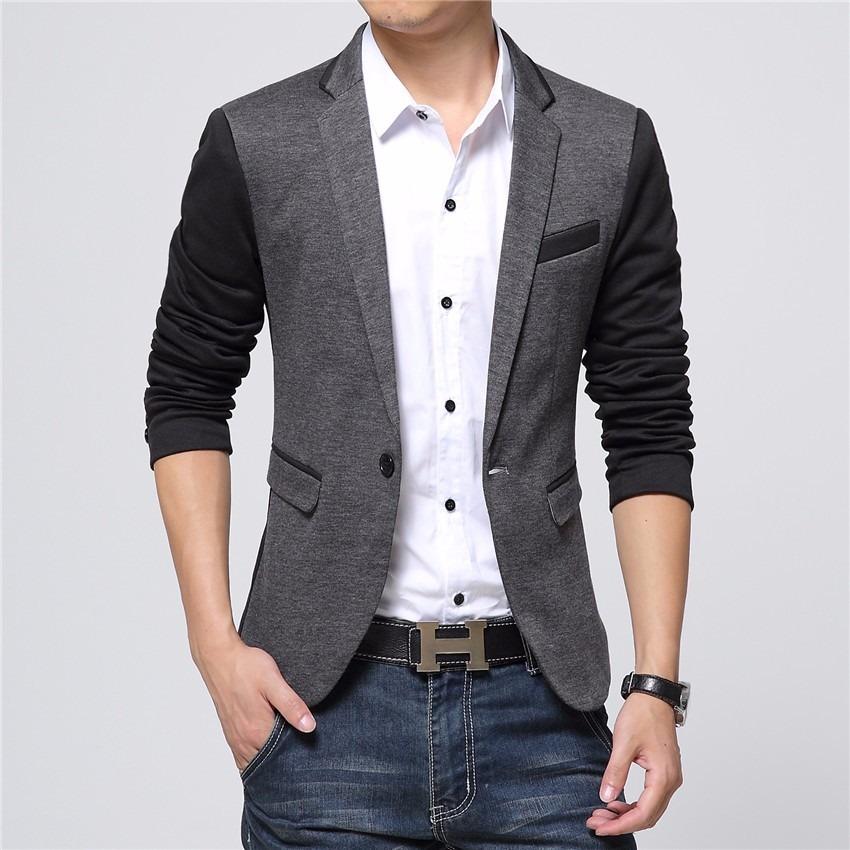Jaket Kulit - Blazer Pria Comby Executive Style Grey Hitam