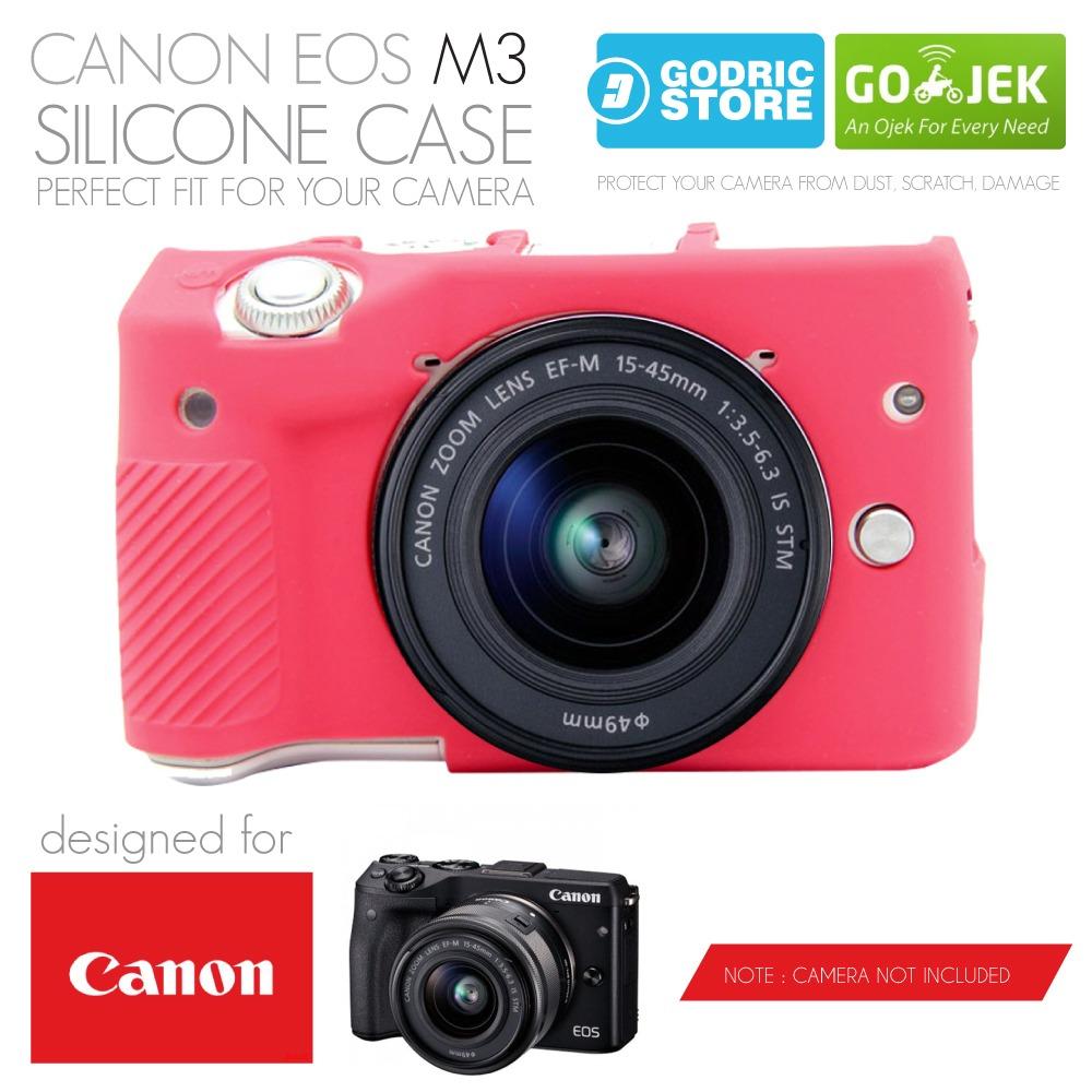 Godric Silicone Canon EOS M3 Silikon Case / Sarung Silicon Kamera Mirrorless - Pink Tua
