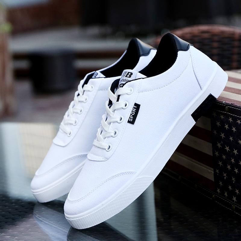 Sneakers Pria Sepatu Kanvas Kasual Sepatu Mahasiswa Gaya Korea Pria Sneakers Santai Kanvas Sepatu