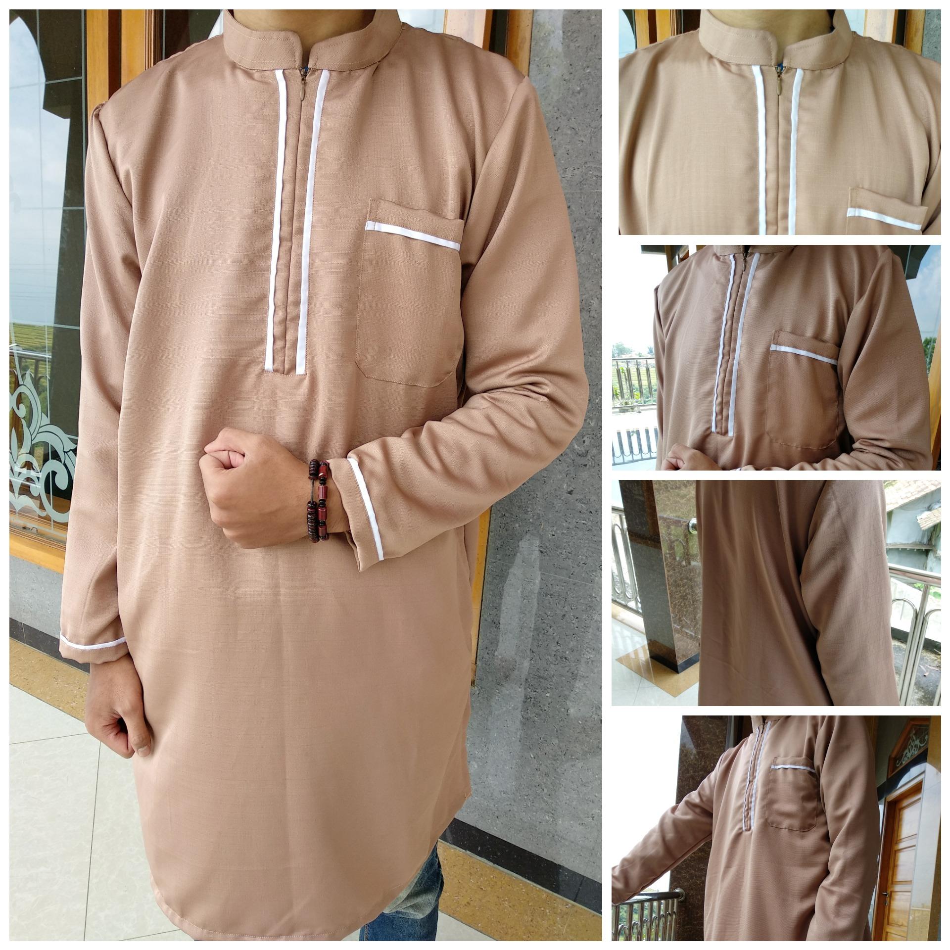 Jual Gamis Pria Pakistan Dewasa Terbaru Syauqi (Coklat)