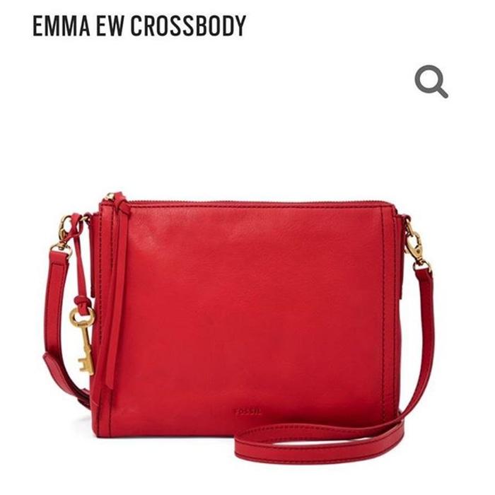 tas fossil leather crimson original