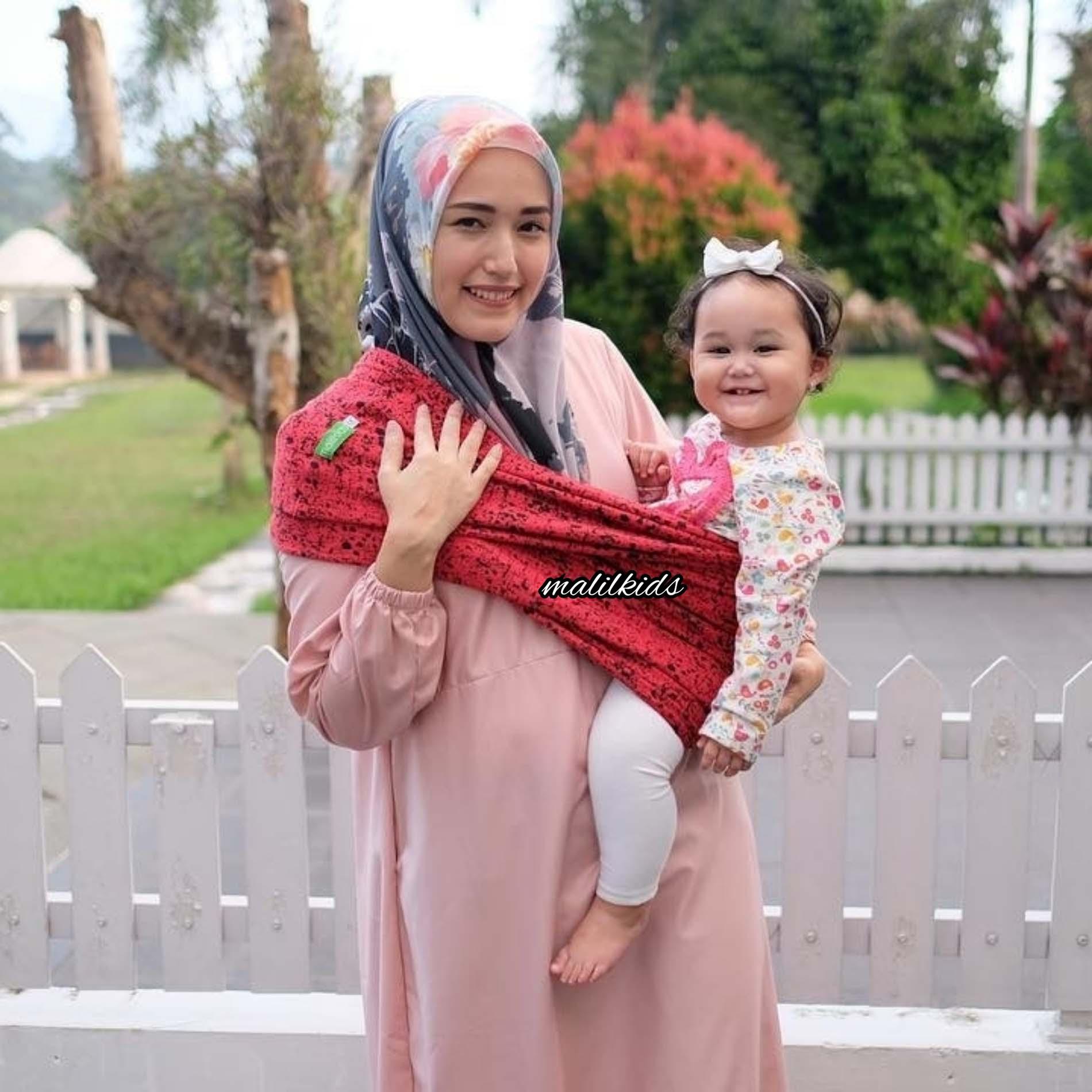 Gratis Pouch! Size XL - Malilkids Geos / Gendongan Kaos Premium / Gendongan Instan -
