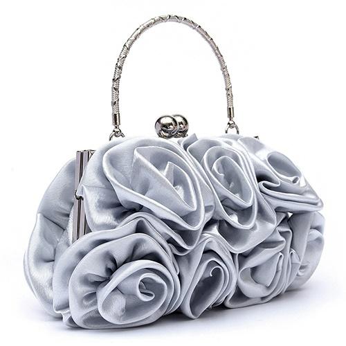 Broadfashion Wanita Fashion Rose Flower pola Clutch Bag malam pesta pengantin tas