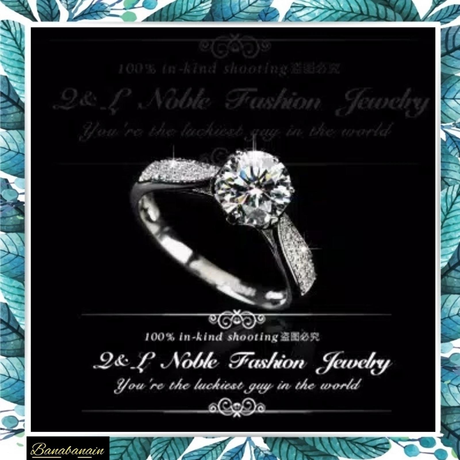 Cincin Berlian Silver Kristal Putih Periasan Imitasi