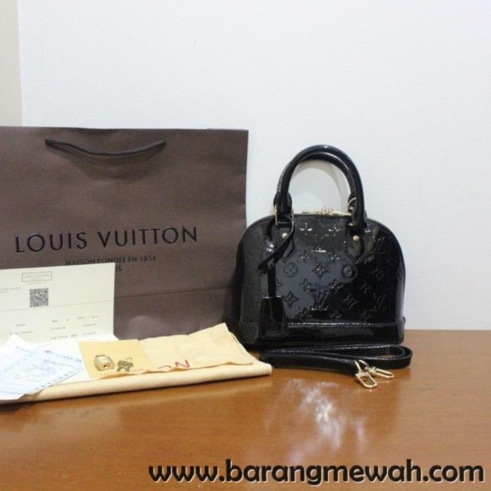 TAS LOUIS VUITTON ALMA VERNISH MINI BLACK