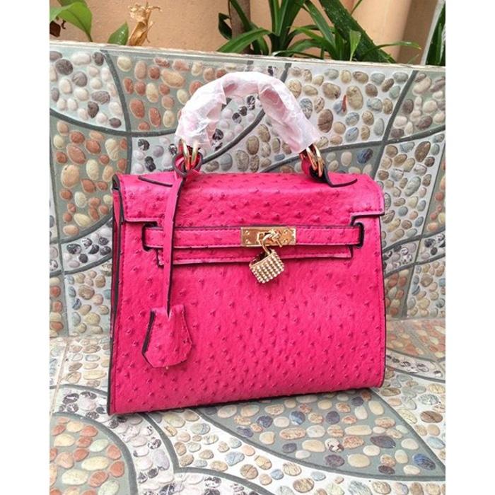 Hermes Kelly Ostrich Mini Fanta