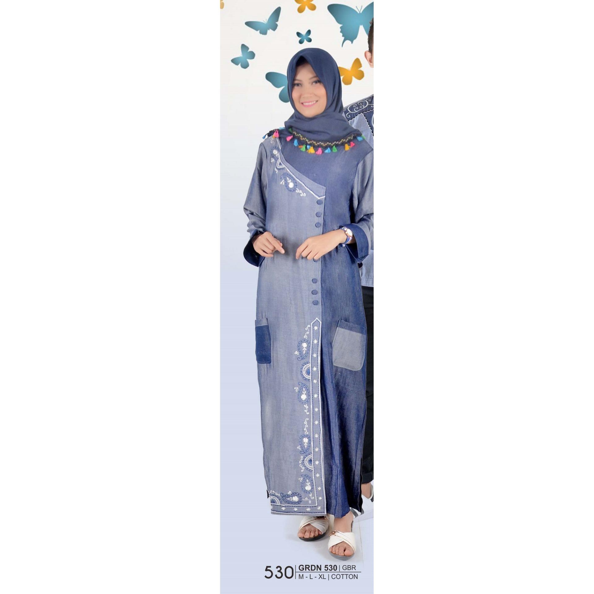 GIARDINO GRDN 530 FASHION DEWASA BAJU MUSLIM WANITA - bahan COTTON - SERASI DAN MODIS (ABU KOM)