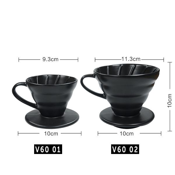 Detail Gambar VDC-01B-C | V60 Ceramic 01 BLACK Manual Brew Dripper Pour Over Terbaru