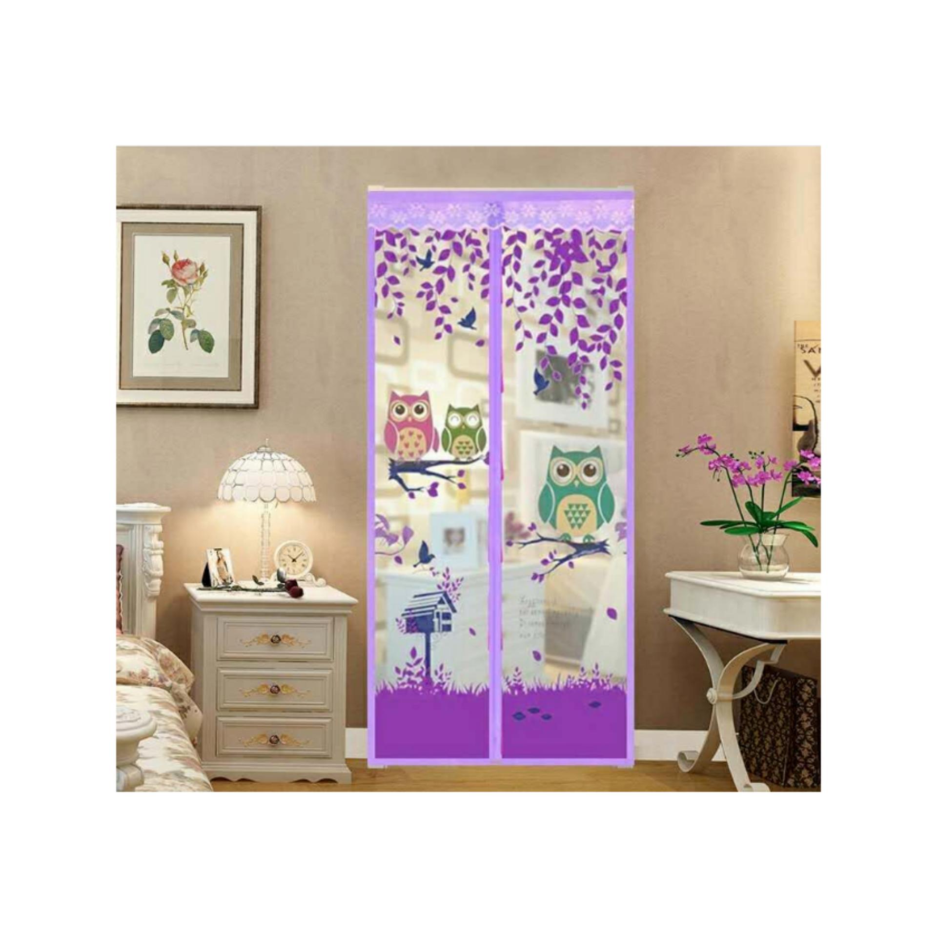 LARS - L001 Tirai magnet pintu OWL magnet pinguin sdh terpasang UNGU OWL
