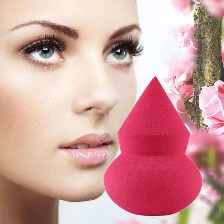 WOND 1 PC Satu Samping Labu Berbentuk Makeup Sponge Blender Puff Flawless Powder Rose Red