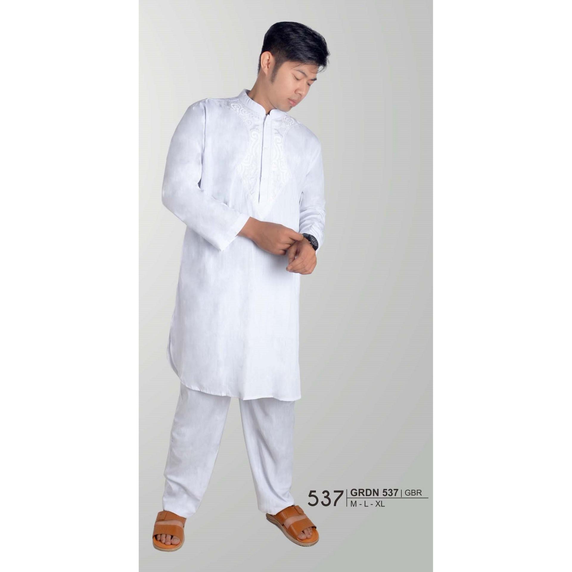GIARDINO GRDN 537 FASHION DEWASA BAJU MUSLIM PRIA - bahan COTTON - SERASI DAN MODIS (PUTIH)
