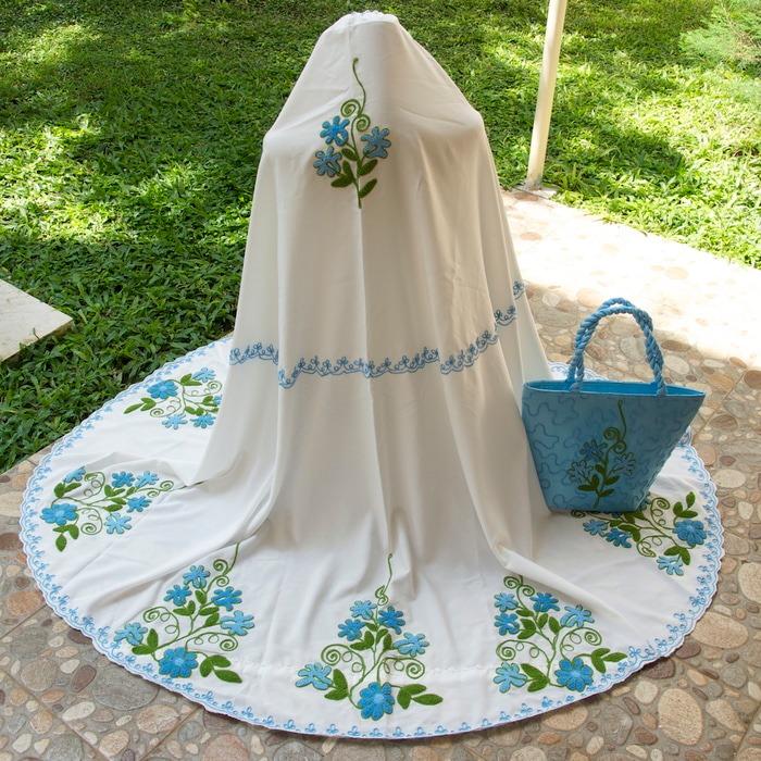 Mukena Bordir Chyntia - Biru