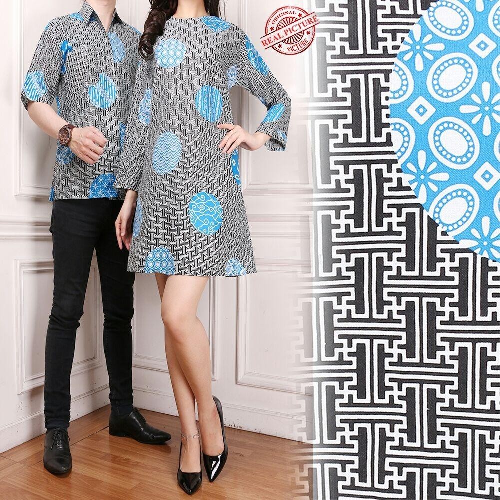 SB Collection Couple Atasan Tunik Betha Blouse Dan Kemeja Batik Pria