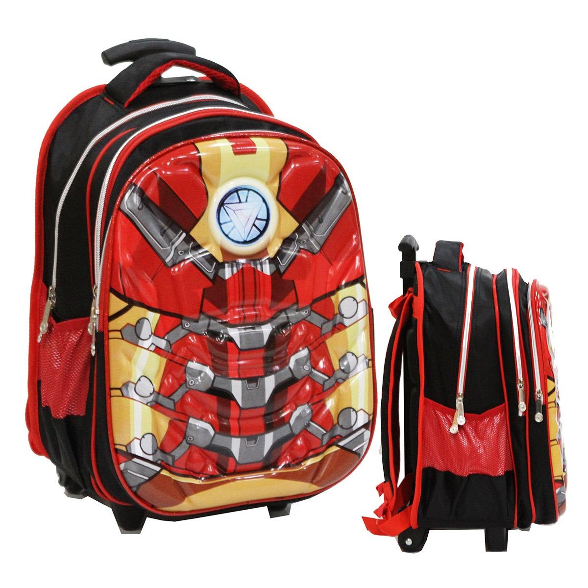 Onlan Iron Man 6D Timbul Tas Trolley Anak SD Import