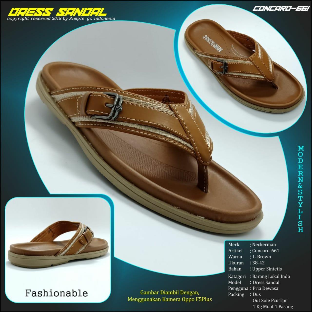 Neckerman sandal casual pria concord 661 brown 38-43
