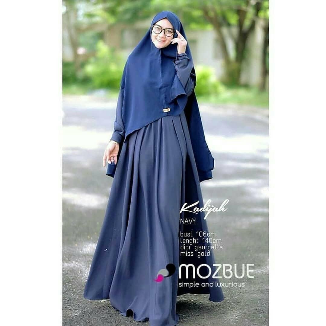 Baju Muslim Original Gamis Kadijah Syari Dress Baju Panjang Muslim Casual Wanita Pakaian Hijab Modern Modis Trendy Terbaru 2018