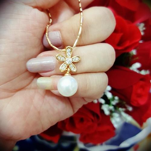 kalung mutiara putih cantik xuping