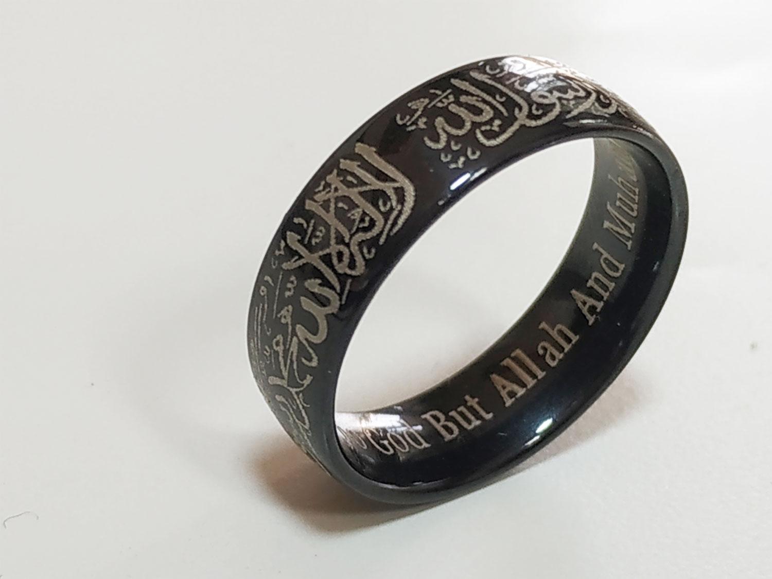 VeE Cincin Tauhid Islam Muslim Ukiran Lafadz Syahadat Bahan Titanium Stainless Steel Januari 2019 - 3 VeE Cincin Tauhid Islam Muslim Ukiran Lafadz Syahadat bahan Titanium Stainless Steel - 3