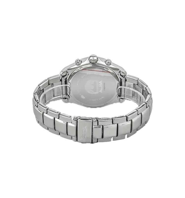 ALBA Chronograph Jam Tangan Pria Tali Rantai Stainless Steel Quartz Movement - jam .