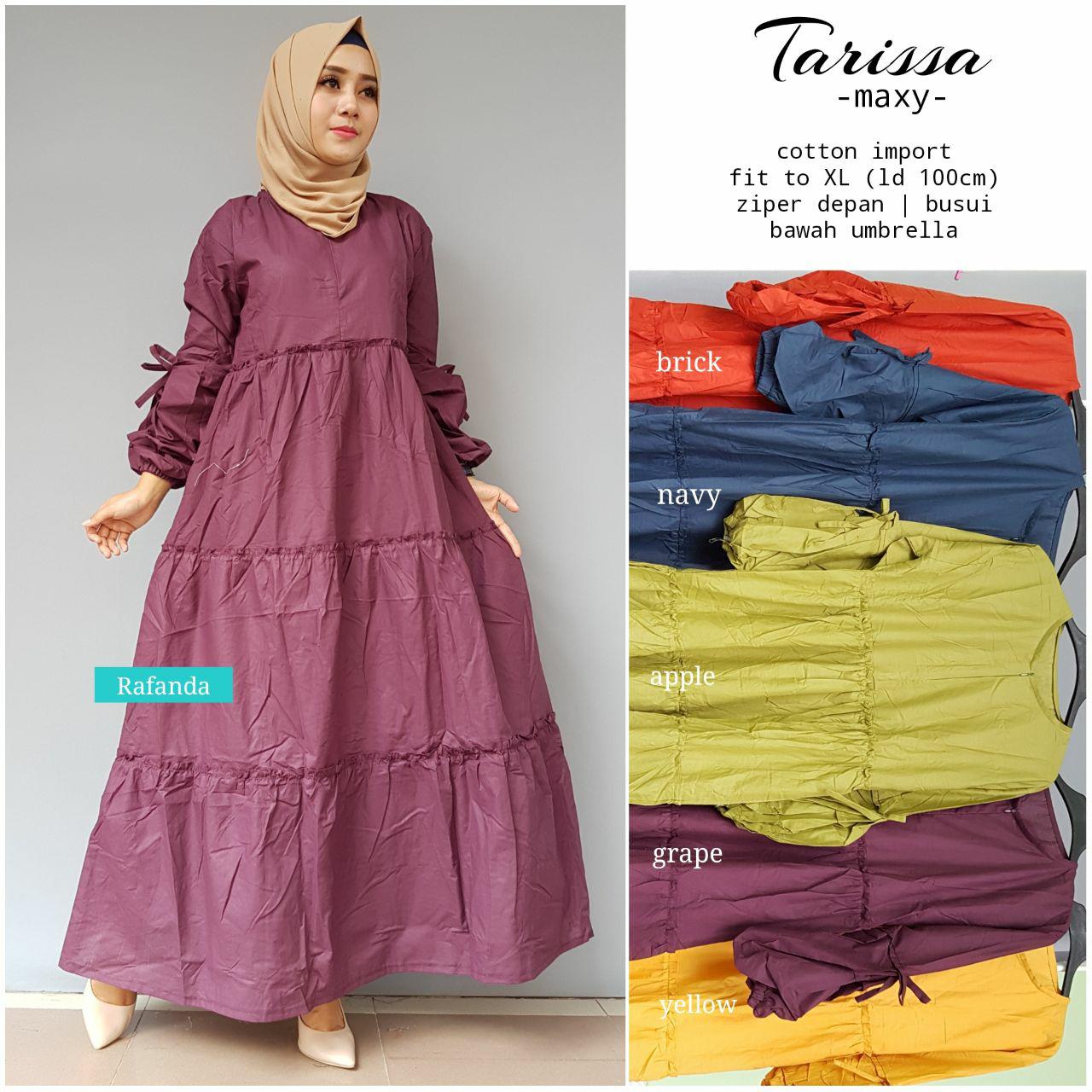Gamis Long dress maxi wanita muslim busui polos tarissa XL