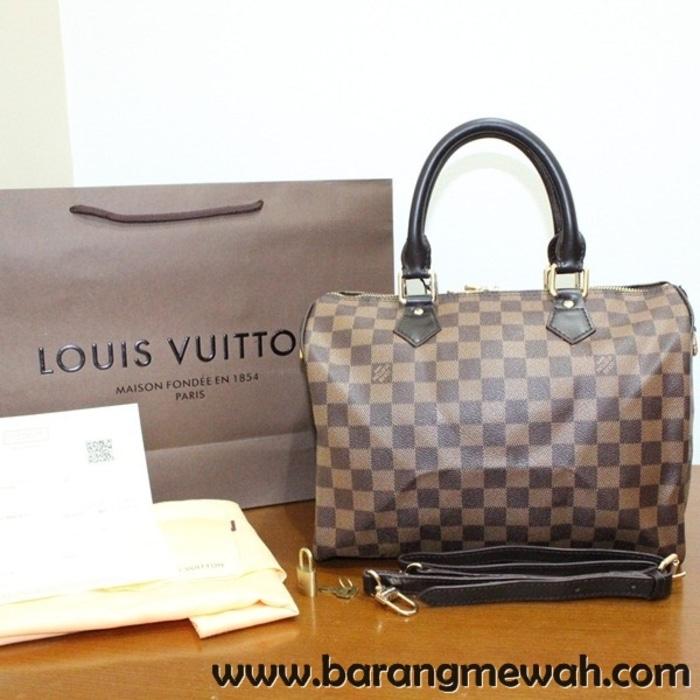 TAS LOUIS VUITTON SPEEDY BANDOULIERE 30 DAMIER EBENE
