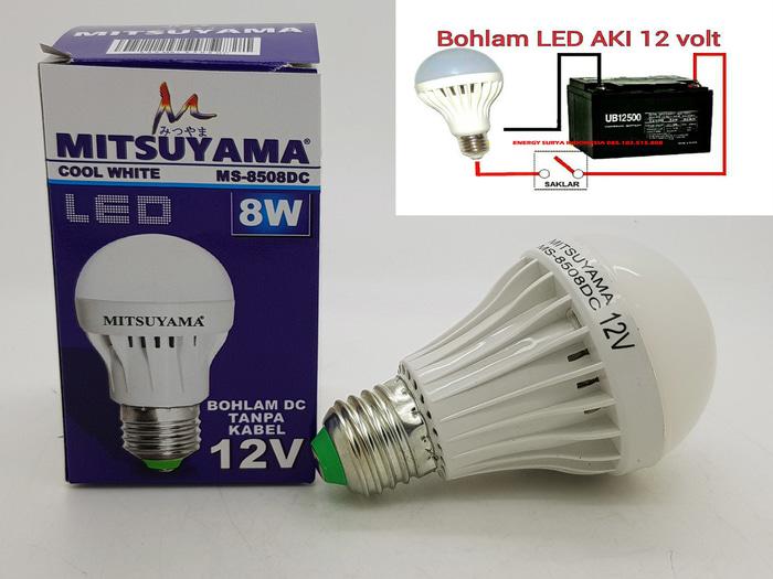 Merk MITSUYAMA 8W E27 LAMPU LED 12V DC LED ( LAMPU SOLAR CELL )