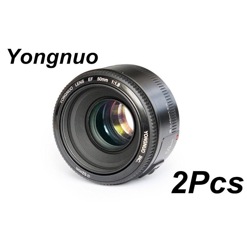 2Pcs YONGNUO YN50mm F1.8 Lensa Bukaan Besar Otomatis Mounting untuk Kamera CANON EF EOS