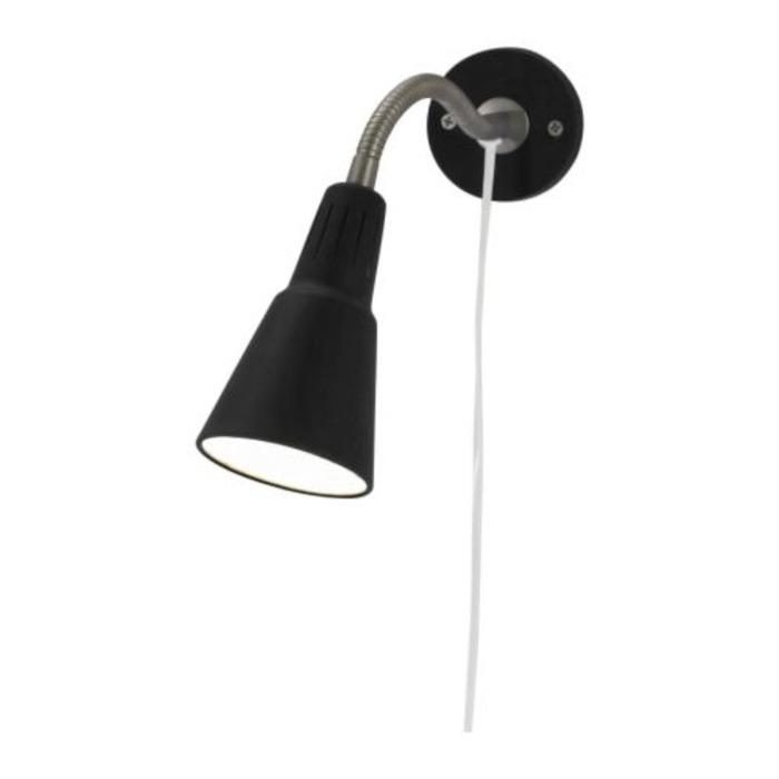 IKEA KVART Lampu sorot dinding jepit, hitam