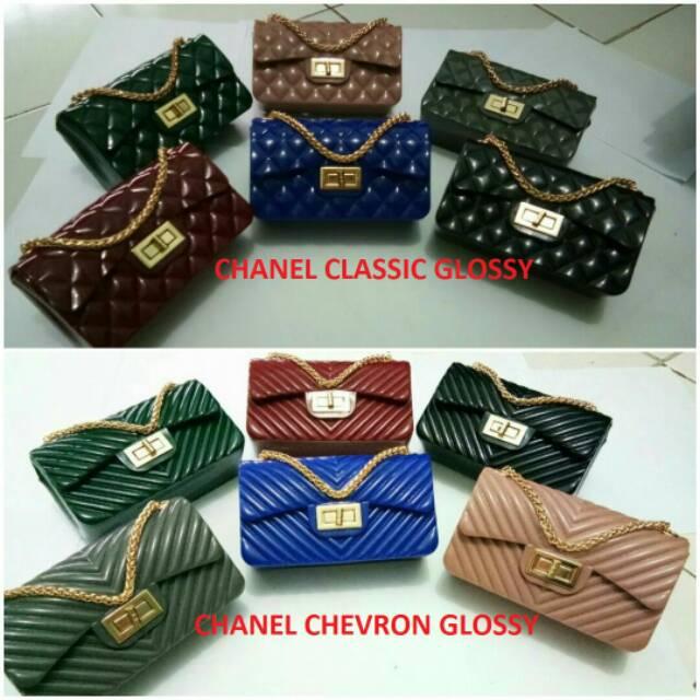 Diskon besarbesaran!!! Chanel Classic - Chevron Jelly Glossy Mini