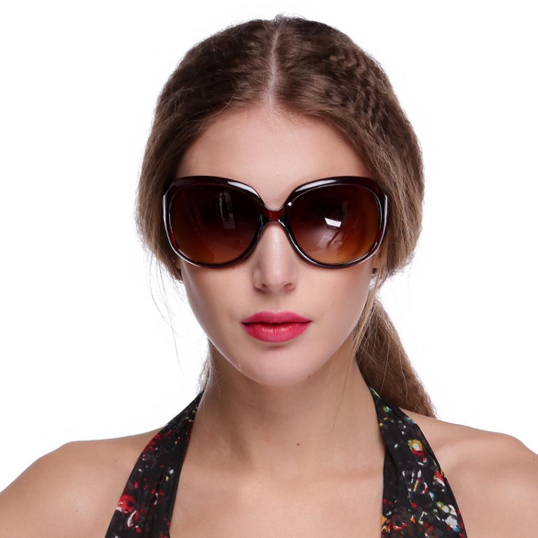 Sunweb Retro Terlalu Besar Kacamata Hitam Wanita Hitam 
