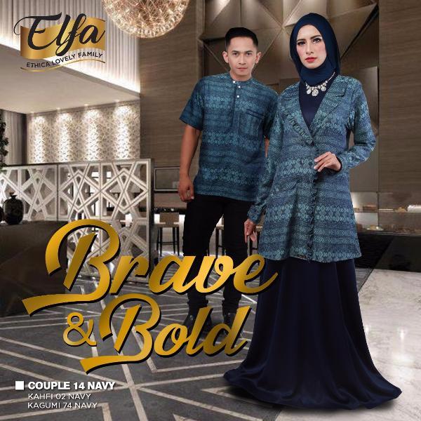 Couple Ethica 14 Navy Opsi Gamis Size S-L