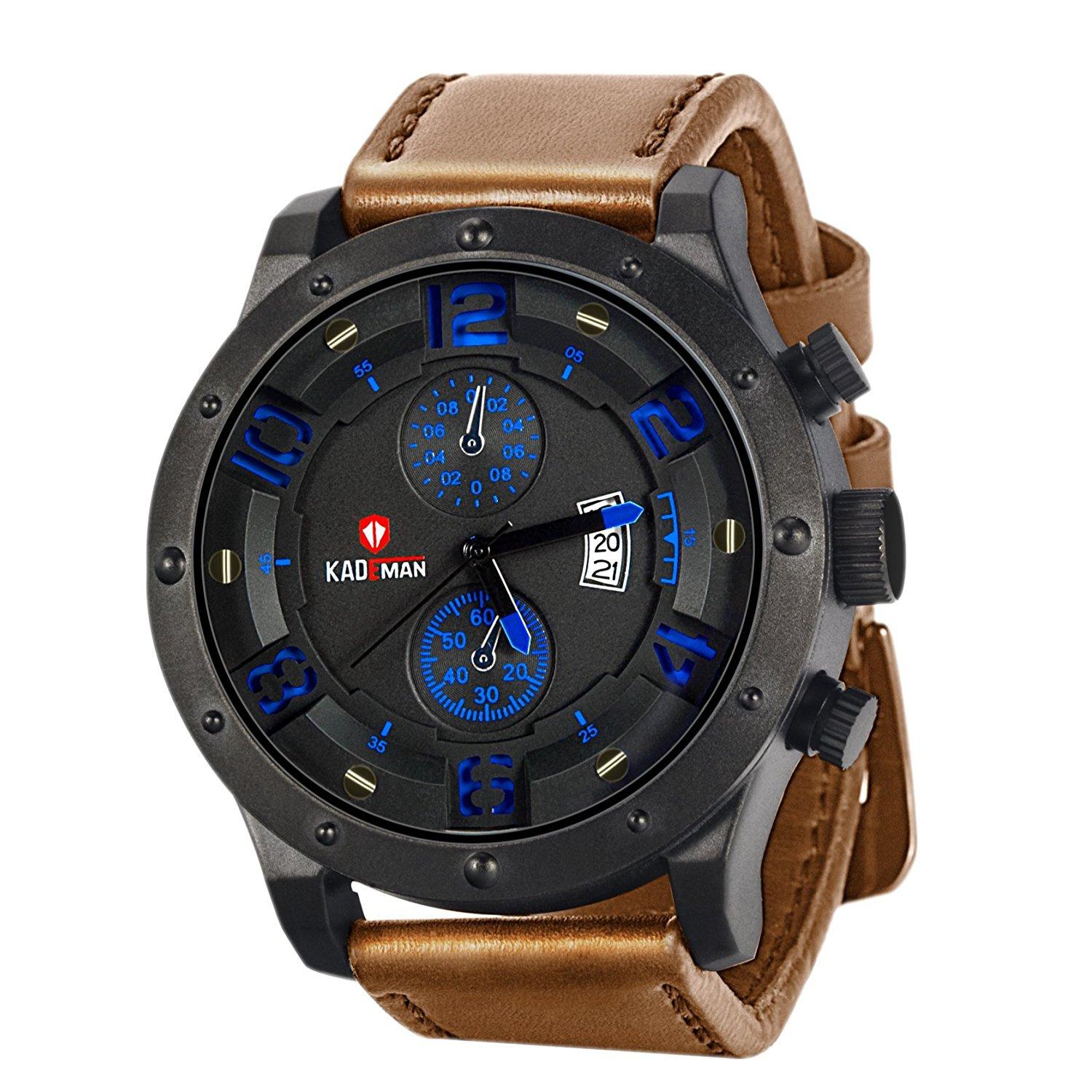 Harga Jual Kademan Kd617 Jam Tangan Pria Dual Time Leather Strap Rp Jam Tangan Pria Kademan Model Baru Tali KulitIDR