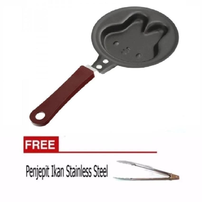 Angel Teflon Mini Non Stick Frying Fry Pan - Wajan Masak Karakter Anti Lengket Motif rabbit + Free Penjepit Makanan 1 Pcs