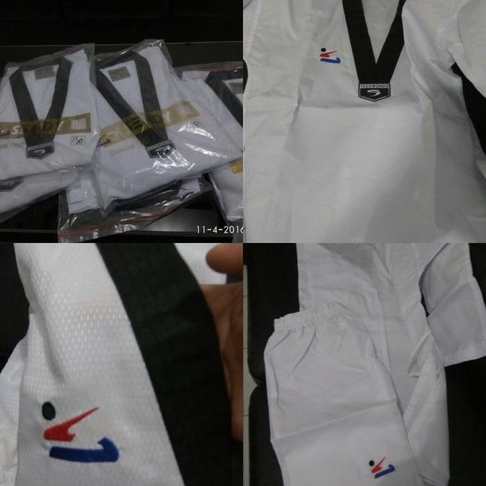 Seragam Taekwondo Dobok Kerah Hitam Baju Sendy Diamond Two Seragam Taekwondo Dobok Kerah Hitam Baju Sendy Diamond Two