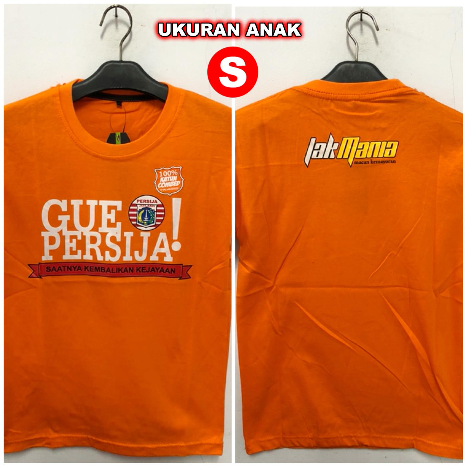 Kaos Distro Anak PERSIJA GUE ORANGE (S))